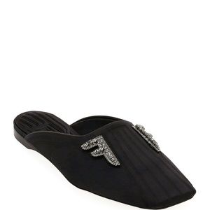 Barely worn Fendi Freedom Fabric Flat Mules Black,